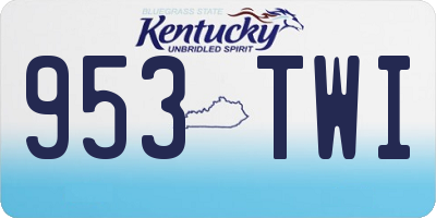 KY license plate 953TWI