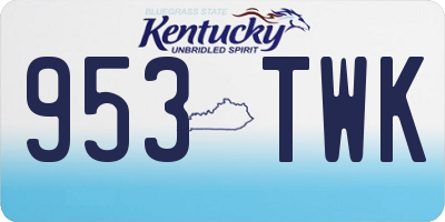 KY license plate 953TWK