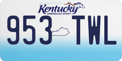 KY license plate 953TWL