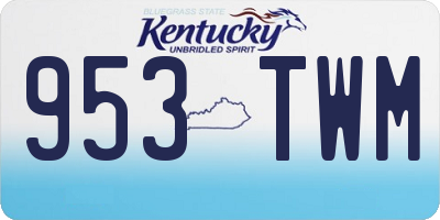 KY license plate 953TWM