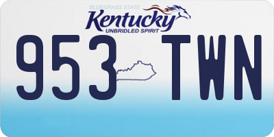 KY license plate 953TWN