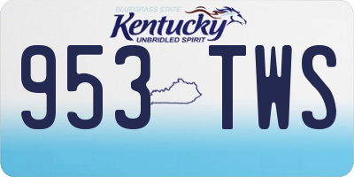 KY license plate 953TWS