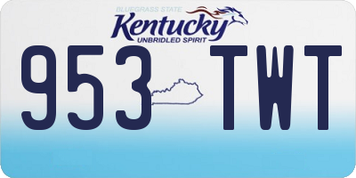 KY license plate 953TWT