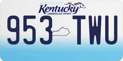 KY license plate 953TWU