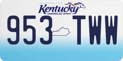 KY license plate 953TWW