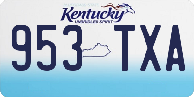 KY license plate 953TXA
