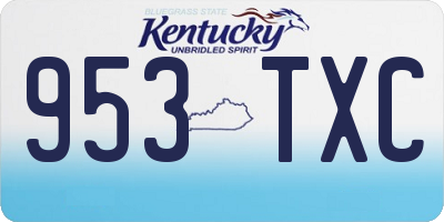 KY license plate 953TXC