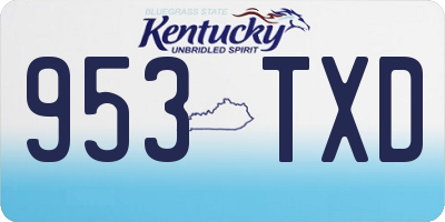 KY license plate 953TXD