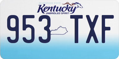 KY license plate 953TXF