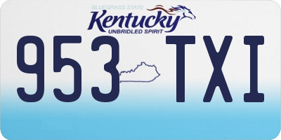 KY license plate 953TXI