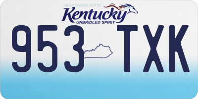 KY license plate 953TXK