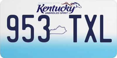 KY license plate 953TXL