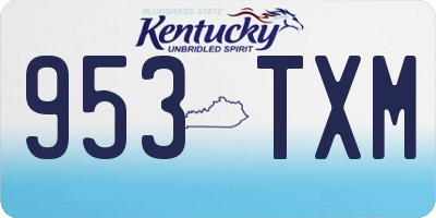 KY license plate 953TXM