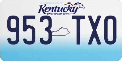 KY license plate 953TXO