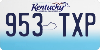 KY license plate 953TXP