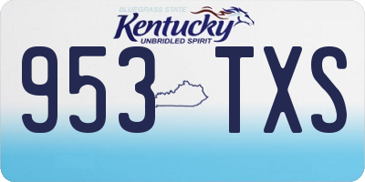 KY license plate 953TXS
