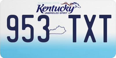 KY license plate 953TXT