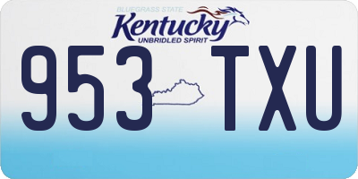KY license plate 953TXU