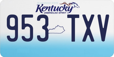 KY license plate 953TXV