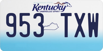 KY license plate 953TXW