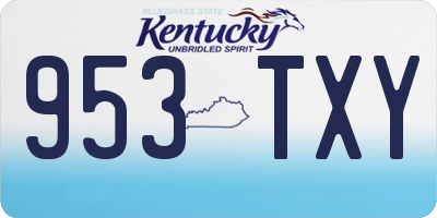 KY license plate 953TXY