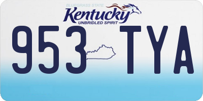 KY license plate 953TYA