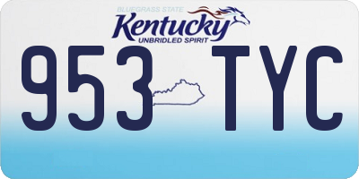 KY license plate 953TYC