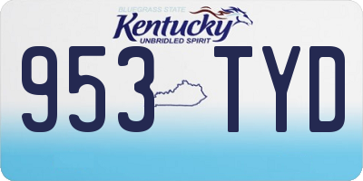 KY license plate 953TYD
