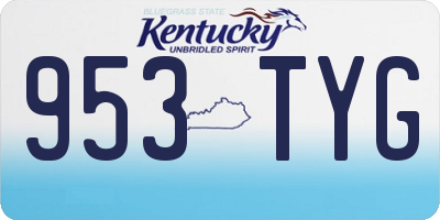 KY license plate 953TYG