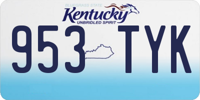 KY license plate 953TYK