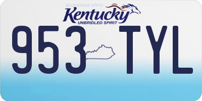 KY license plate 953TYL