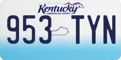 KY license plate 953TYN