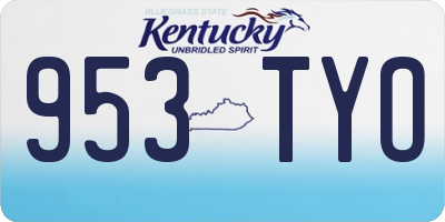 KY license plate 953TYO