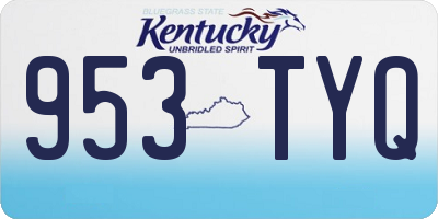 KY license plate 953TYQ