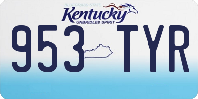 KY license plate 953TYR