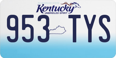 KY license plate 953TYS