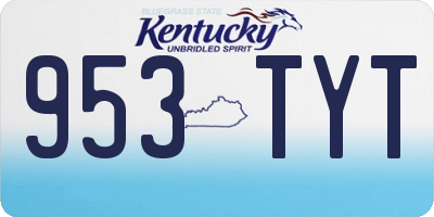 KY license plate 953TYT
