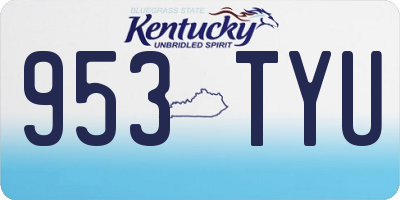 KY license plate 953TYU
