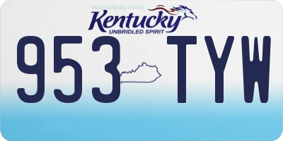 KY license plate 953TYW