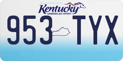 KY license plate 953TYX