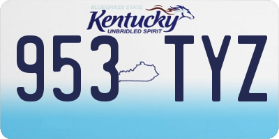 KY license plate 953TYZ