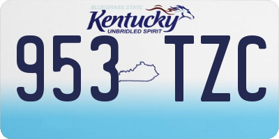 KY license plate 953TZC