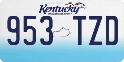 KY license plate 953TZD