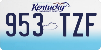 KY license plate 953TZF