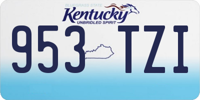 KY license plate 953TZI