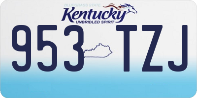 KY license plate 953TZJ