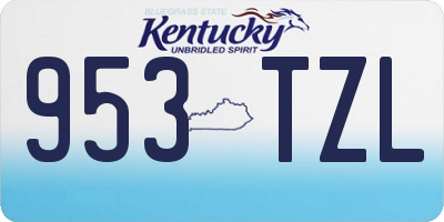 KY license plate 953TZL