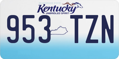 KY license plate 953TZN