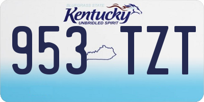 KY license plate 953TZT