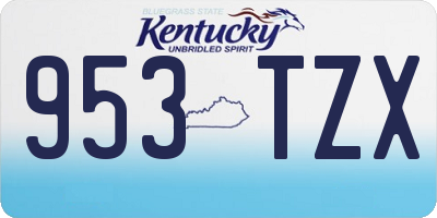 KY license plate 953TZX